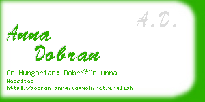 anna dobran business card